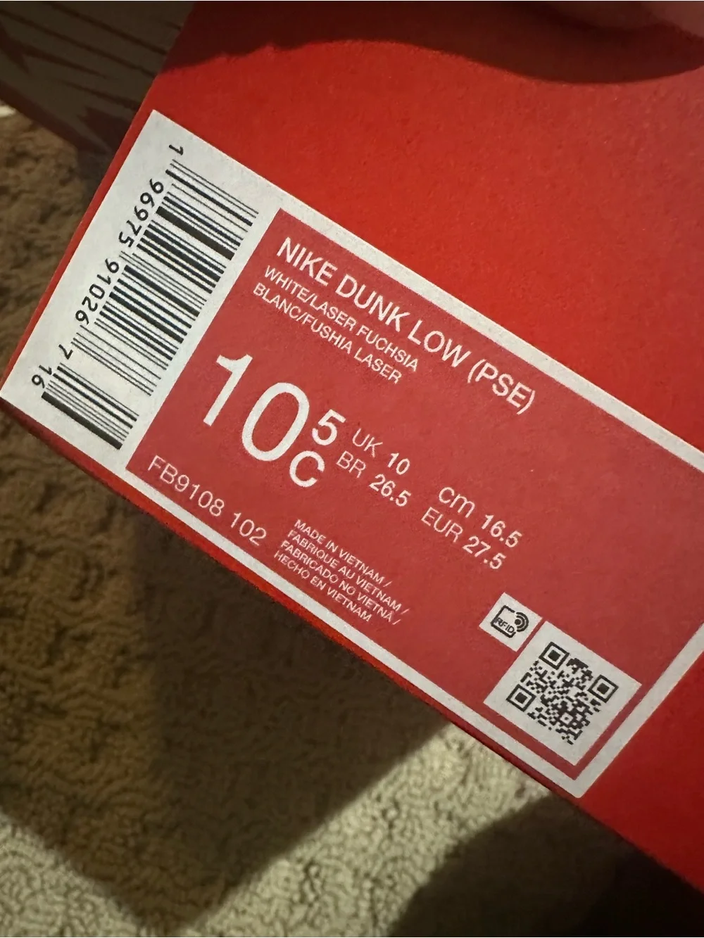 Nike Dunk Kids' Pink and White Low-Top Sneakers